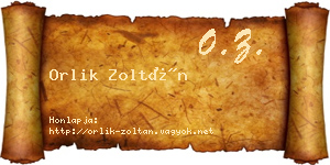 Orlik Zoltán névjegykártya